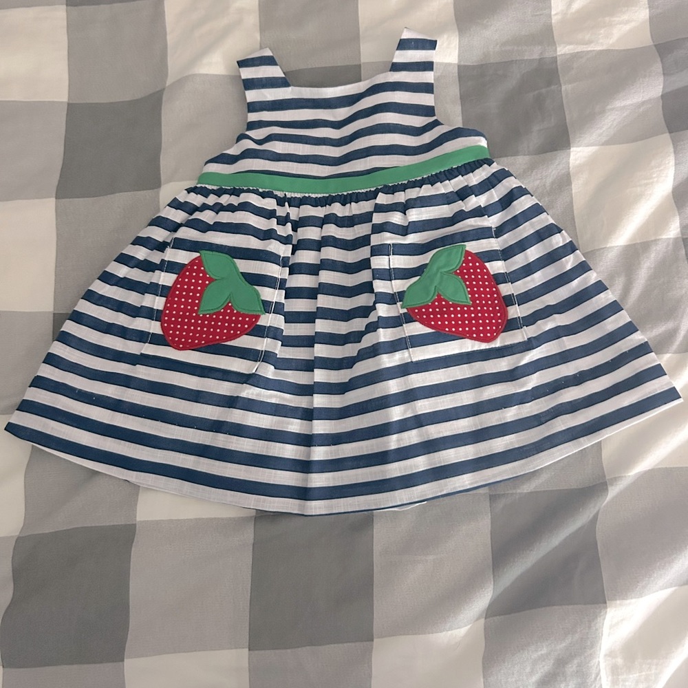 Florence Eiseman Strawberry Stripe Dress- 12M- NWT